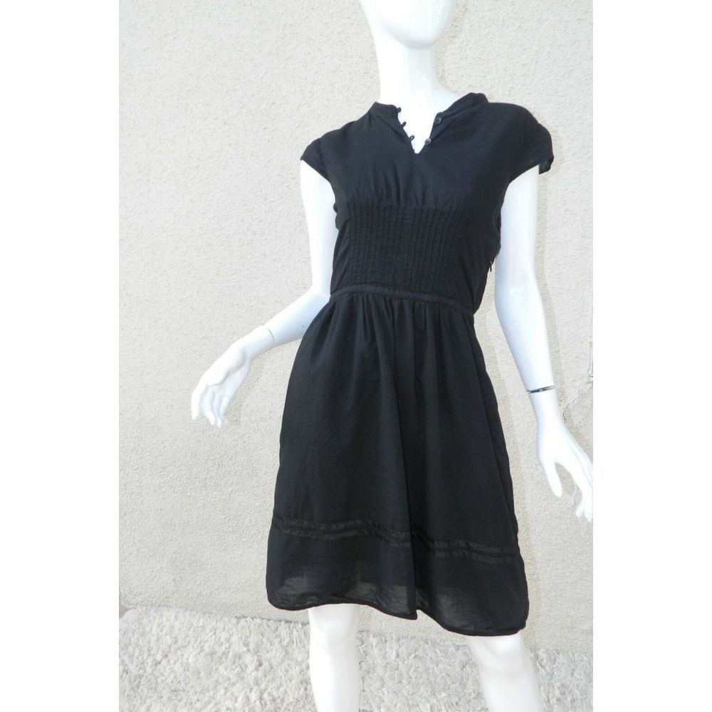 HABITUAL Dress Size Medium Black Mini Pintuck Waist Detailed Cotton Lined‎ Mini